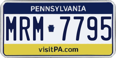 PA license plate MRM7795