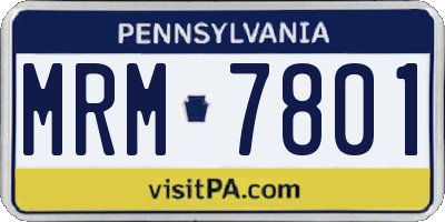 PA license plate MRM7801