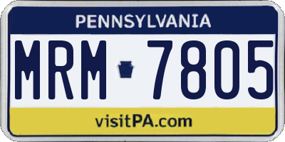PA license plate MRM7805