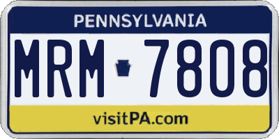 PA license plate MRM7808