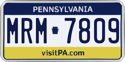 PA license plate MRM7809