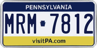 PA license plate MRM7812