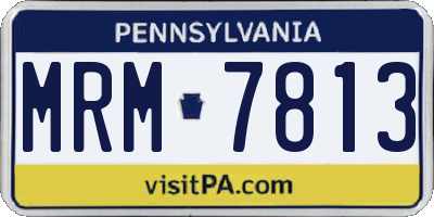 PA license plate MRM7813