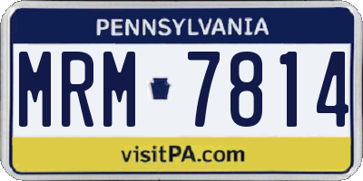 PA license plate MRM7814