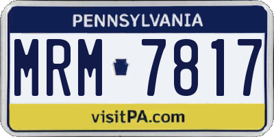 PA license plate MRM7817