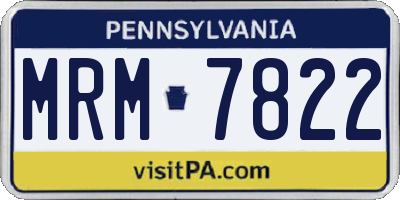 PA license plate MRM7822