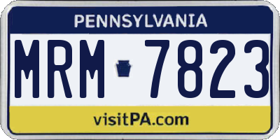 PA license plate MRM7823