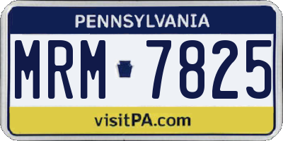 PA license plate MRM7825
