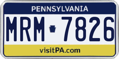 PA license plate MRM7826