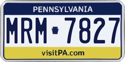 PA license plate MRM7827
