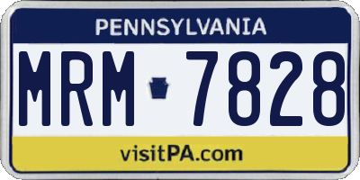 PA license plate MRM7828
