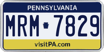 PA license plate MRM7829