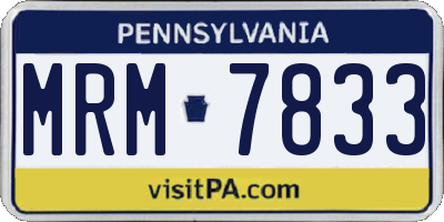 PA license plate MRM7833