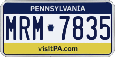 PA license plate MRM7835