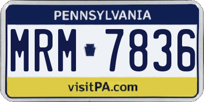 PA license plate MRM7836