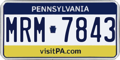 PA license plate MRM7843