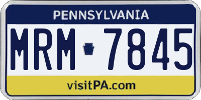 PA license plate MRM7845