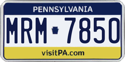 PA license plate MRM7850