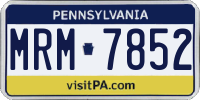 PA license plate MRM7852