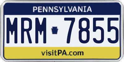 PA license plate MRM7855