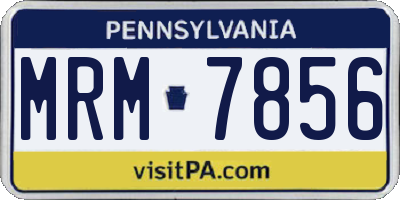PA license plate MRM7856