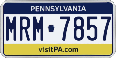 PA license plate MRM7857