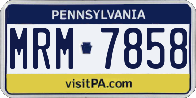 PA license plate MRM7858