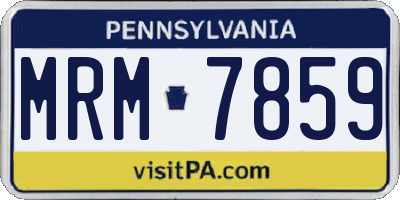 PA license plate MRM7859