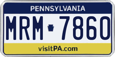 PA license plate MRM7860