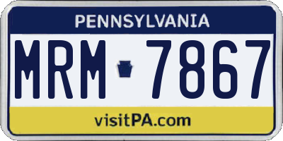 PA license plate MRM7867