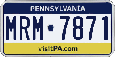 PA license plate MRM7871