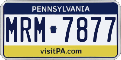 PA license plate MRM7877