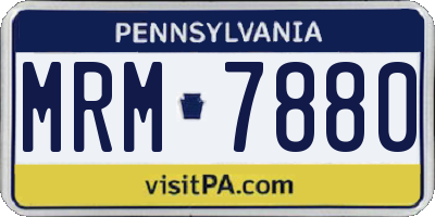 PA license plate MRM7880