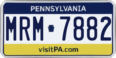 PA license plate MRM7882