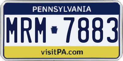 PA license plate MRM7883