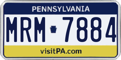 PA license plate MRM7884