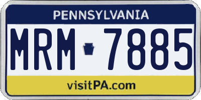 PA license plate MRM7885