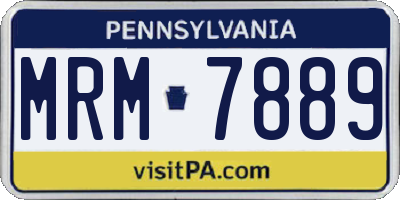 PA license plate MRM7889
