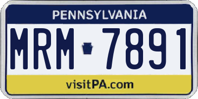 PA license plate MRM7891