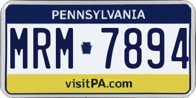 PA license plate MRM7894