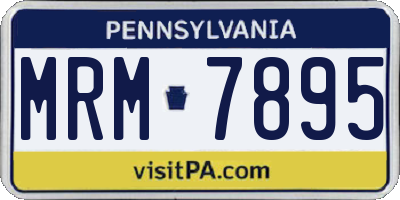 PA license plate MRM7895