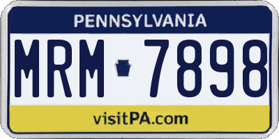 PA license plate MRM7898