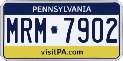 PA license plate MRM7902