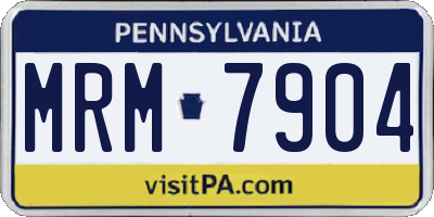 PA license plate MRM7904