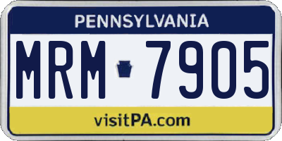 PA license plate MRM7905