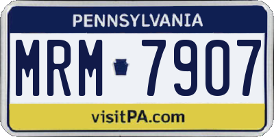 PA license plate MRM7907