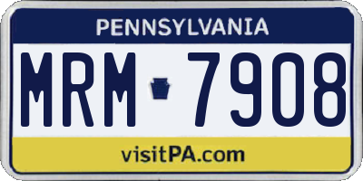 PA license plate MRM7908