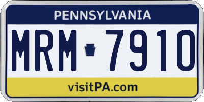 PA license plate MRM7910