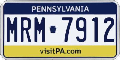 PA license plate MRM7912