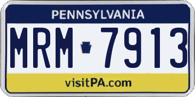PA license plate MRM7913